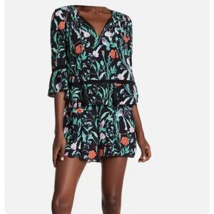 Kate Spade Women’s Romper Jardin Crepe romper Green Floral size 10